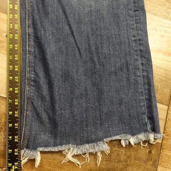 Lovervet by Vervet Dad Jeans Women’s 16W Dark Wash High Rise Frayed Hem - Picture 4 of 11